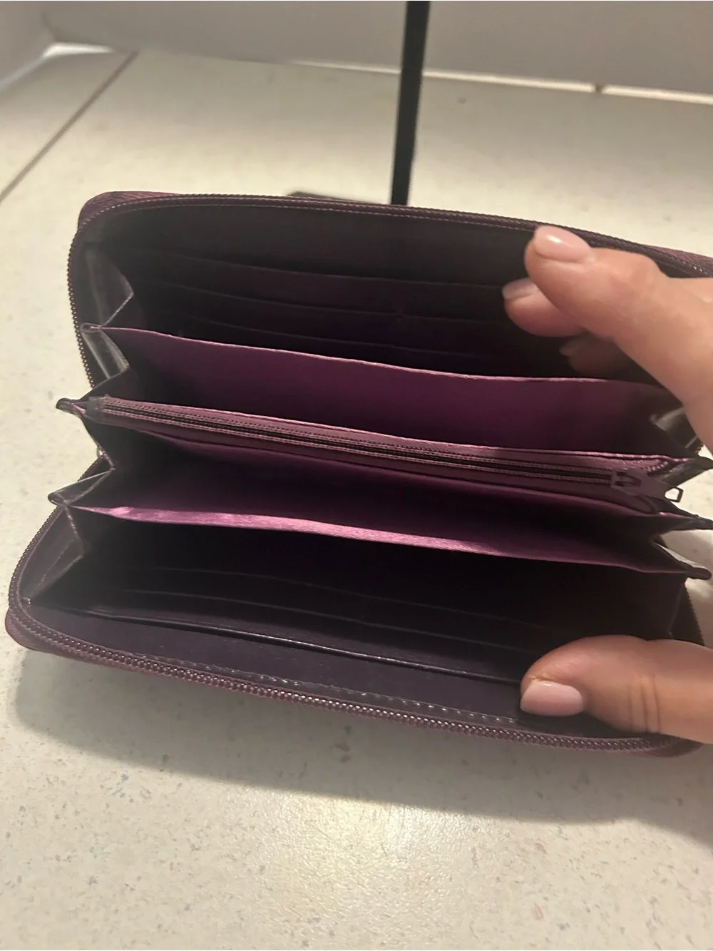 Purple Leather Wallet. Possibly a Takeo Kikuchi